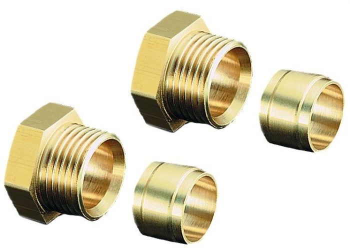 Złączka mosiężne skręcana do filtrów Oilpur komplet 2 sztuk 10 mm x DN 10