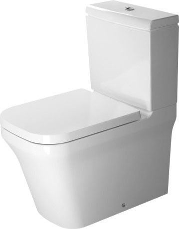 P3 Comforts miska WC ceramiczna stojąca Rimless z odpływem poziomym 38 x 65 x 40 cm biała alpin 4,5 l z powłoką antybakteryjną HygieneGlaze w komplecie mocowanie