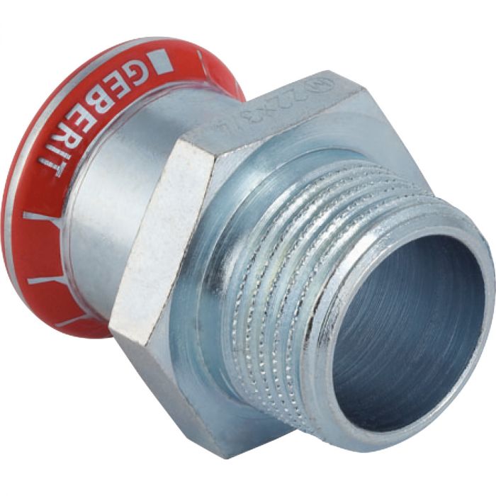 Złączka przejściowa z gwintem zewnętrznym stal niestopowa ocynkowana 35 mm x 1 1/2" Mapress C-Stahl