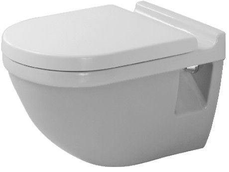 Miska toaletowa ceramiczna z powłoką WonderGliss DURAVIT Starck 3 wisząca lejowa 36.5 x 54.5 cm biały alpin | 22060900001