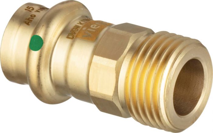 Złączka przejściowa z brązu przyłącze zaprasowywane GZ 15 mm x 1/2" Sanpress 2211.4
