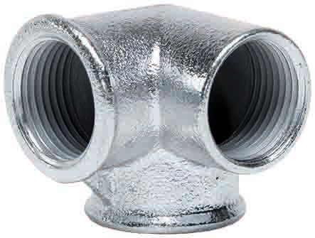 Trójnik gwintowany 90° narożny żeliwny ocynk GW 1 1/4"