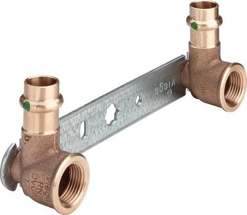 Jednostka montażowa płaska z kolankami z brązu/ stal ocynkowana przyłącze lutowane GW 15 mm x 1/2"/ 2 x 150 2222.05