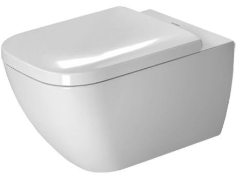 Miska toaletowa ceramiczna z powłoką HygieneGlaze DURAVIT Happy D.2 wisząca Rimless, lejowa w komplecie mocowanie Durafix 36.5 x 54 cm biała | 2222092000