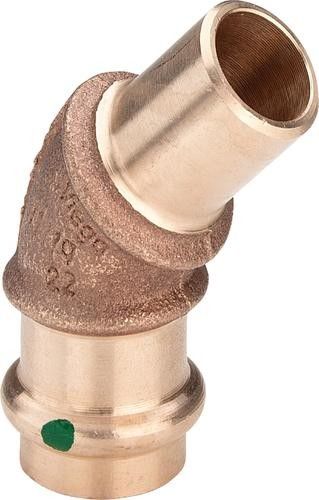 Łuk 45° z brązu końcówka wsuwana 18 mm Sanpress 2226.1
