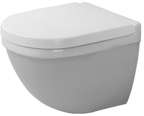 Miska toaletowa ceramiczna z powłoką WonderGliss DURAVIT Starck 3 wisząca lejowa 37.5 x 48.5 cm biały alpin | 22270900001
