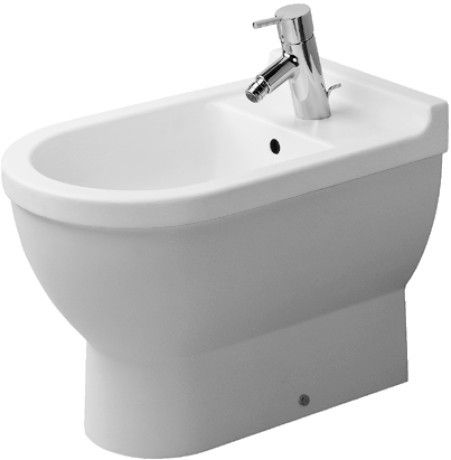 Starck 3 bidet stojący z przelewem, z otworem z półką na baterię 360 x 560 mm biały