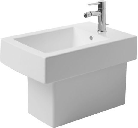 Bidet ceramiczny z powłoką WonderGliss DURAVIT Vero stojący 37 x 57 cm biały alpin | 22401000001