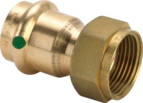 Dwuzłączka przyłączeniowa z brązu GW 22 mm x 1 1/4" Sanpress 2263 uszczelnienie płaskie