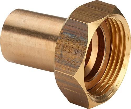 Dwuzłączka przyłączeniowa z brązu GW 35 mm x 1 1/2" Sanpress 2264 uszczelnienie płaskie