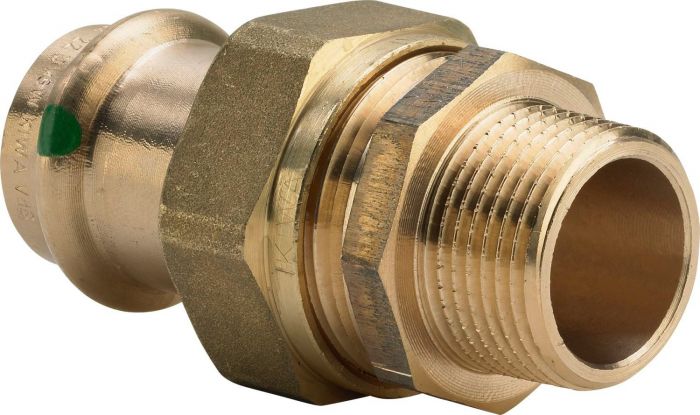 Dwuzłączka przejściowa z brązu GZ 22 mm x 3/4" Sanpress 2265 uszczelnienie płaskie