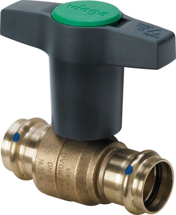 Zawór kulowy z SC‑Contur labs-​frei (odtłuszczone) z brązu 28 mm DN 25 Sanpress 2275LF Easytop