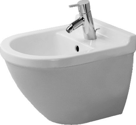 Bidet ceramiczny z powłoką WonderGliss DURAVIT Starck 3 wiszący 37 x 48 cm biały alpin | 22811500001