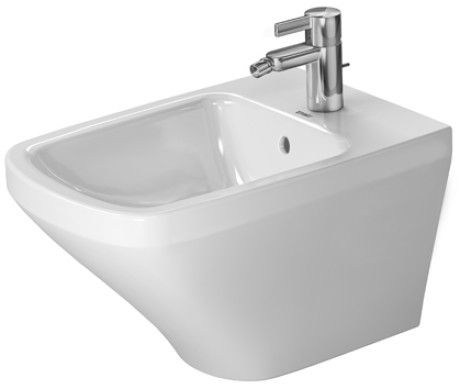 DuraStyle bidet wiszący z przelewem, z otworem z półką na baterię 370 x 540 mm biały mocowanie Durafix w komplecie