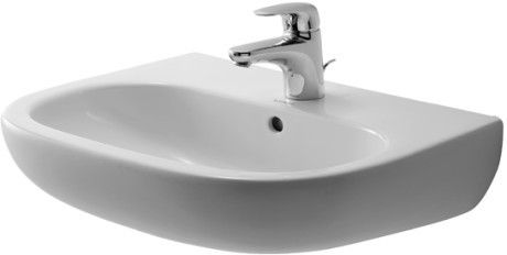 Umywalka DURAVIT D-Code wisząca z otworem z przelewem z półką na baterię 550 x 430 mm biały alpin | 23105500002