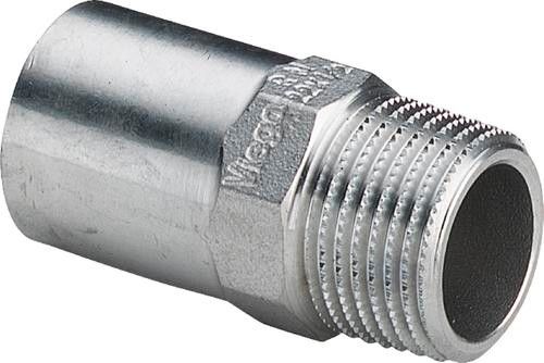 Złączka przejściowa ze stali nierdzewnej końcówka wsuwana 15 mm x 1/2" GZ Sanpress Inox 2311.1
