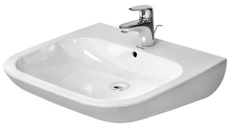 D-Code umywalka wisząca z otworem z przelewem z półką na baterię 600 x 550 mm biały alpin