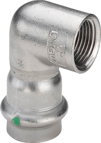 Kolano 90° ze stali nierdzewnej 18 mm x 1/2" GW Sanpress Inox 2314.2