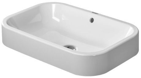 Umywalka DURAVIT Happy D.2 nablatowa bez otworu z przelewem biały alpin | 2314600000