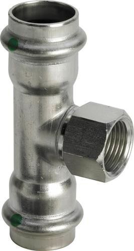 Trójnik ze stali nierdzewnej 22 mm x 3/4" x 22 mm GW Sanpress Inox 2317.2