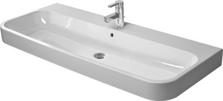 Umywalka ceramiczna DURAVIT Happy D.2 meblowa prostokątny bez otworu z przelewem 1200 x 505 x 170 mm z powłoką WonderGliss | 23181200281