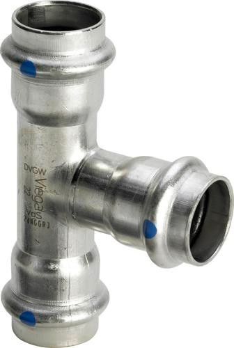 Trójnik redukcyjny z SC-Contur, labs-frei (odtłuszczone) ze stali nierdzewnej 22 x 15 x 22 mm Sanpress Inox 2318LF