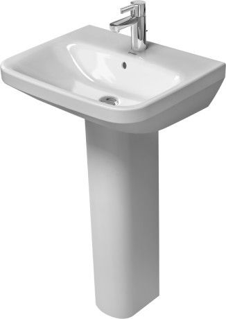 DuraStyle umywalka wisząca z otworem z przelewem z półką na baterię 600 x 440 x 170 mm biały alpin
