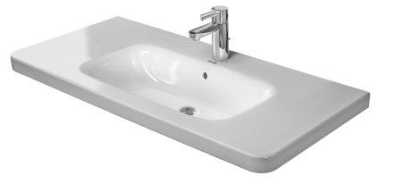 Umywalka ceramiczna DURAVIT DuraStyle meblowa bez otworu z przelewem z półką na baterię 800 x 480 x 170 mm biały alpin z powłoką WonderGliss | 23208000601