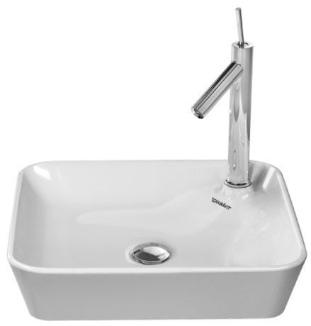 Umywalka ceramiczna DURAVIT Starck 1 szlifowana z otworem bez przelewu z półką na baterię 460 x 460 mm biały alpin  | 2322460000