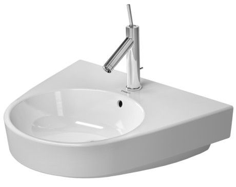 Umywalka ceramiczna DURAVIT Starck 2 naścienna półokrągły z otworem z przelewem 600 x 500 x 170 mm biały alpin | 2323600000