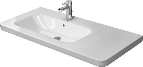 Umywalka ceramiczna DURAVIT DuraStyle meblowa prostokątny bez otworu z przelewem z półką na baterię 1000 x 480 mm biały alpin | 2325100060
