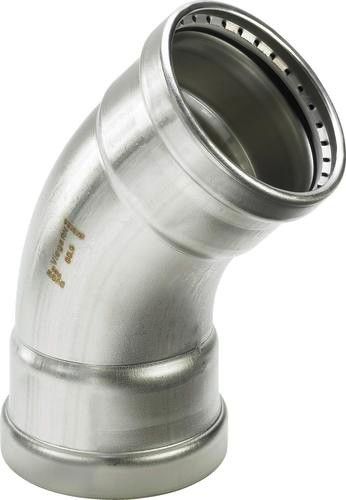 Łuk 45° z SC-Contur ze stali nierdzewnej 76,1 mm Sanpress Inox 2326XL
