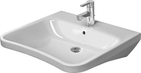 DuraStyle umywalka ceramiczna wisząca VitalMed bez przelewu z półką na baterię, od spodu glazurowana 650 x 570 x 170 mm biały alpin