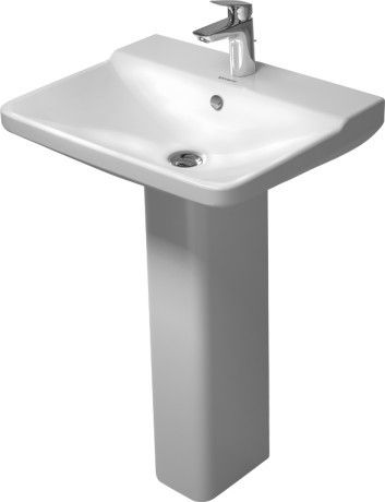 Umywalka ceramiczna DURAVIT P3 Comforts z otworem z przelewem z półką na baterię 600 x 470 mm | 2331600000