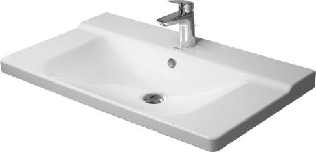Umywalka ceramiczna DURAVIT P3 Comforts meblowa z otworem z półką na baterię 850 x 500 x 155 mm biały alpin | 2332850000