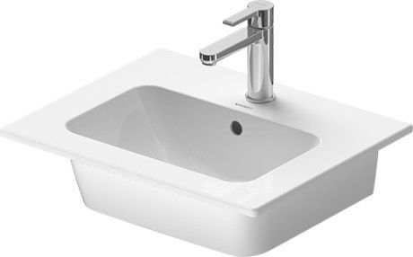 Umywalka ceramiczna DURAVIT Me by Starck meblowa z otworem z przelewem 530 x 430 x 180 mm biały alpin | 2336530000