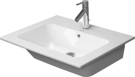 Umywalka ceramiczna DURAVIT Me by Starck meblowa z otworem z przelewem z półką na baterię 630 x 490 x 180 mm biały alpin | 2336630000