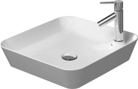 Umywalka DURAVIT Cape Cod nablatowa kwadratowy z otworem bez przelewu 460 x 460 x 100 mm biały alpin z powłoką WonderGliss | 23404600001