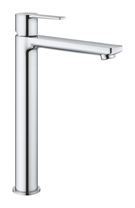 Lineare bateria umywalkowa sztorcowa 1-uchwytowa 1-otworowa bez zestawu odpływowego mosiężna rozmiar XL, zasięg wylewki 181 mm mm DN 15 chrom SilkMove, Long-Life Shine, EcoJoy, QuickFix Plus