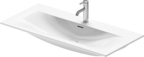 Umywalka ceramiczna DURAVIT Viu meblowa 1-otworowa z przelewem z korkiem 1030 x 490 x 185 mm biały alpin | 2344100000