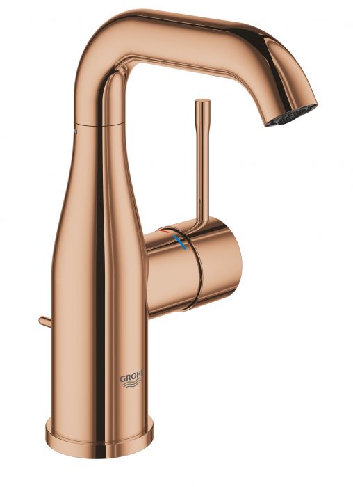 Bateria umywalkowa stojąca GROHE Essence 1-uchwytowa 1-otworowa mosiężna DN 15 brushed warm sunset z obrotową wylewką z perlatorem i ogranicznikiem obrotu | 23462DL1