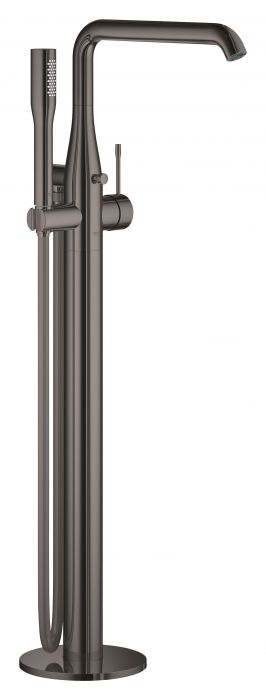 Bateria wannowa wolnostojąca, do montażu z elementem podtynkowym 45984001, GROHE Essence mosiężna hard graphite z obrotową wylewką z perlatorem i ogranicznikiem obrotu | 23491A01