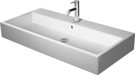 Umywalka ceramiczna DURAVIT Vero Air meblowa prostokątny bez otworu z przelewem z półką na baterię 1200 x 470 x 165 mm biały alpin | 2350120060