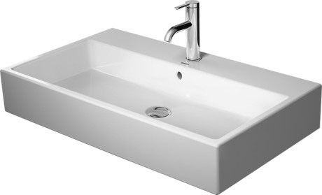 Umywalka ceramiczna DURAVIT Vero Air szlifowana z otworem z przelewem z półką na baterię 800 x 470 x 165 mm biały alpin  | 2350800027