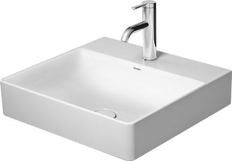 Umywalka DuraCeram DURAVIT DuraSquare meblowa szlifowana prostokątny z otworem bez przelewu z półką na baterię 500 x 470 x 145 mm biały alpin | 2353500041
