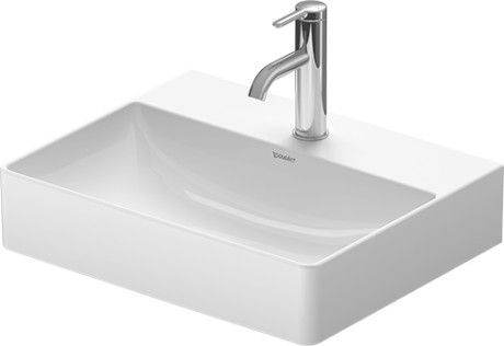 Umywalka DuraCeram DURAVIT DuraSquare Compact meblowa szlifowana prostokątny z otworem bez przelewu z półką na baterię 500 x 400 x 145 mm biały alpin | 2356500071