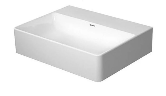 Umywalka DuraCeram DURAVIT DuraSquare Compact meblowa szlifowana prostokątny bez otworu bez przelewu z półką na baterię 600 x 400 x 145 mm biały alpin | 2356600079