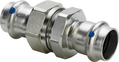 Dwuzłączka ze stali nierdzewnej z SC-Contur, labs-frei (odtłuszczone), uszczelnienie płaskie 18 mm Sanpress Inox 2360LF