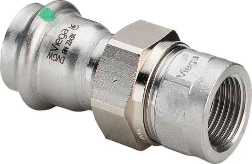 Dwuzłączka przejściowa ze stali nierdzewnej z SC-Contur uszczelnienie płaskie 22 mm x 3/4" GW Sanpress Inox 2362