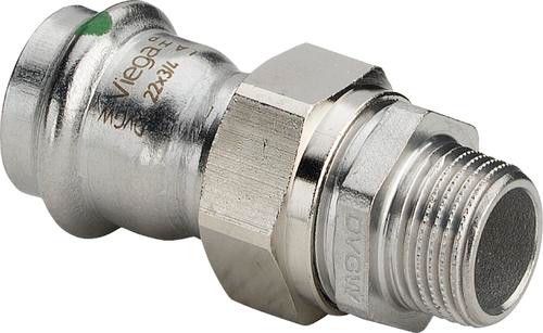 Dwuzłączka przejściowa ze stali nierdzewnej uszczelnienie płaskie 35 mm x 1 1/4" GZ Sanpress Inox 2365